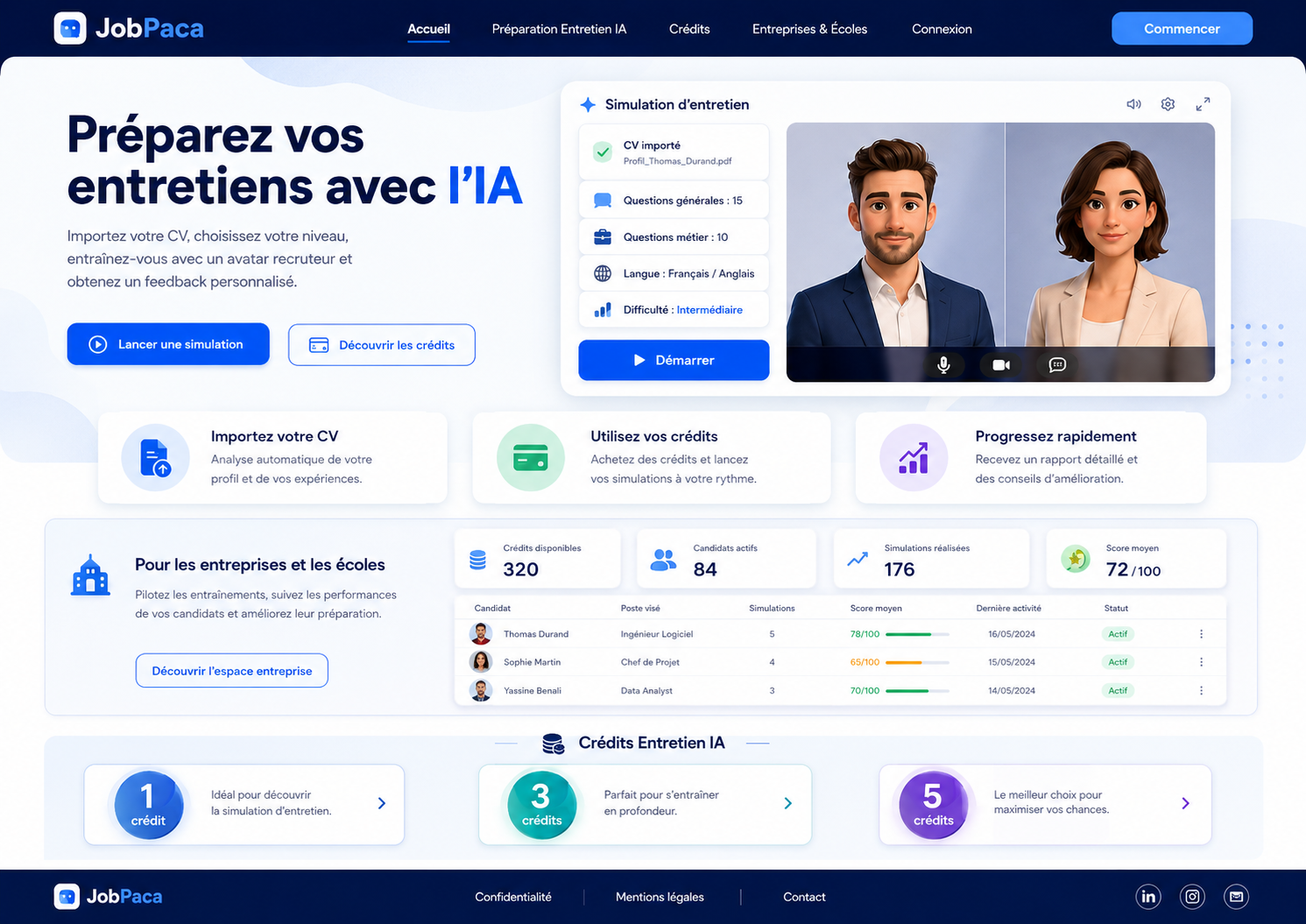 Aperçu de la plateforme JobPaca IA et de ses agents IA